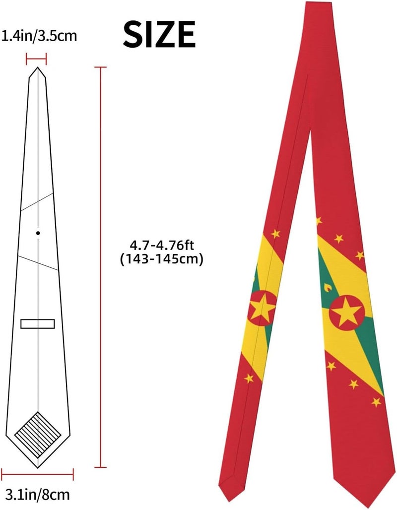 AKMCBSH National Flags Tie Comfortable Soft Novelty Necktie Unisex for Weddings Party Birthday Gift - Image 3